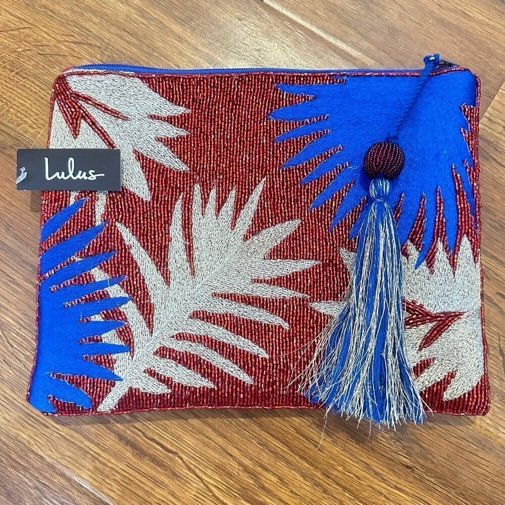 NWT Lulus tropical beaded clutch